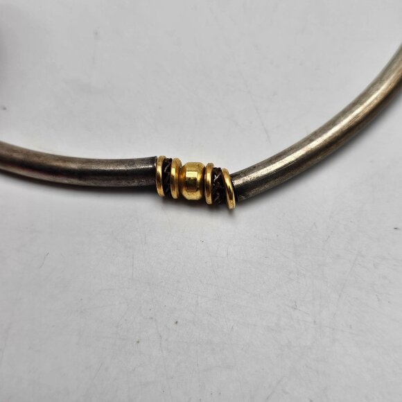 Vintage 1970s Two-Tone Tube Bead Choker Necklace - Picture 4 of 6